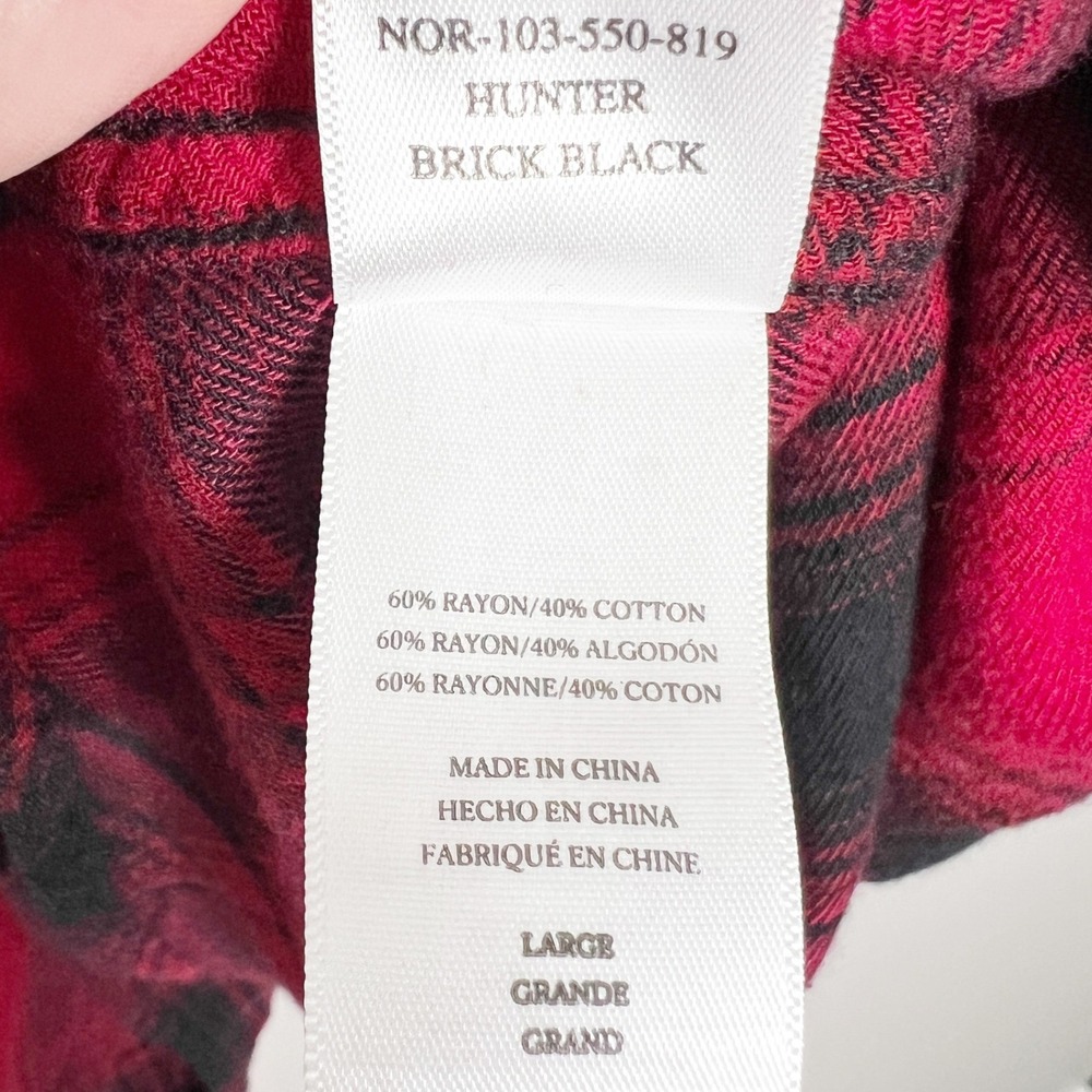 Rails Hunter Plaid Button Down Shirt Brick Black Red Check Womens Large L - Picture 7 of 8